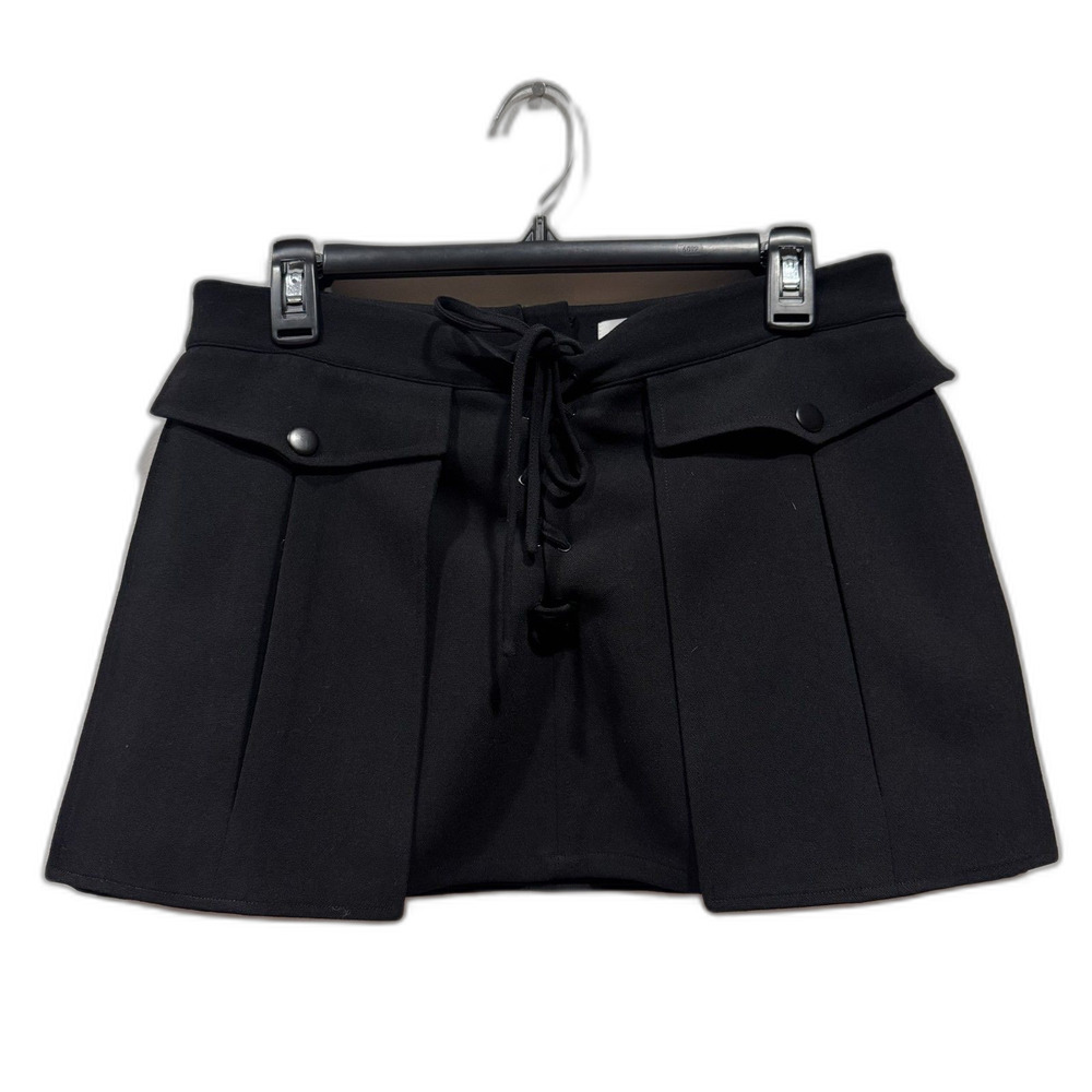 Lovers and Friends Micro Mini Skirt Black Cargo Grunge Punk Y2K Women sz Small